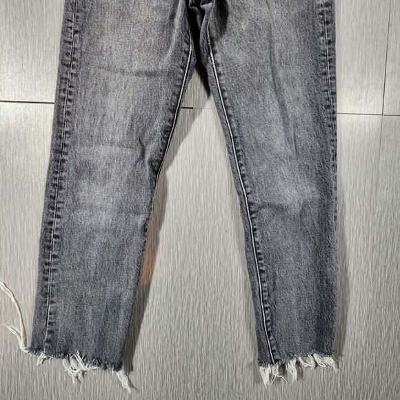 Levis Big E Womens Wedgie Straight Leg Jeans Size 24 Gray High Rise Button Fly - Picture 2 of 13